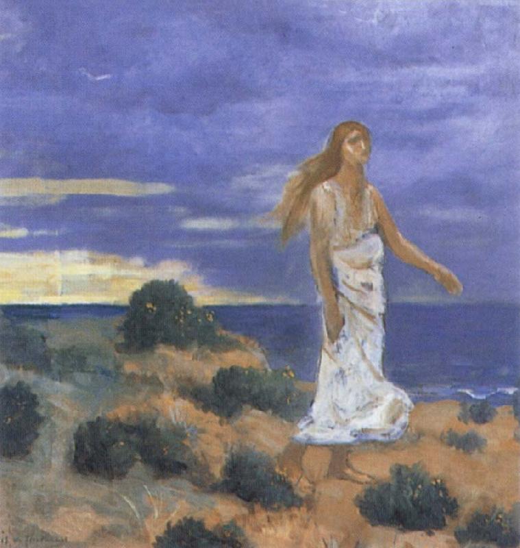 Pierre Puvis de Chavannes Woman on the Beach Spain oil painting art